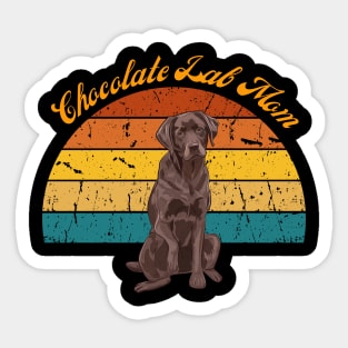 Retro Chocolate Lab Mom Sticker